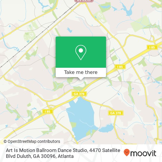 Mapa de Art Is Motion Ballroom Dance Studio, 4470 Satellite Blvd Duluth, GA 30096