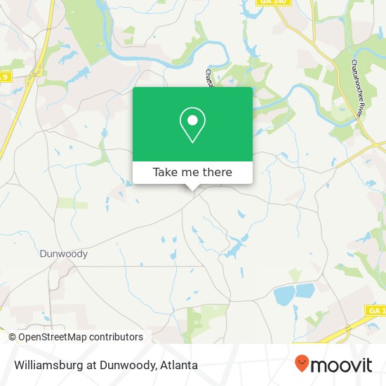 Mapa de Williamsburg at Dunwoody, Jett Ferry Rd Atlanta, GA 30338