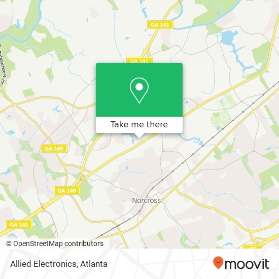 Mapa de Allied Electronics, 20 Technology Pkwy S Peachtree Corners, GA 30092