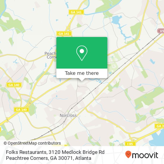 Folks Restaurants, 3120 Medlock Bridge Rd Peachtree Corners, GA 30071 map