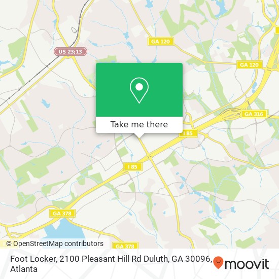 Mapa de Foot Locker, 2100 Pleasant Hill Rd Duluth, GA 30096