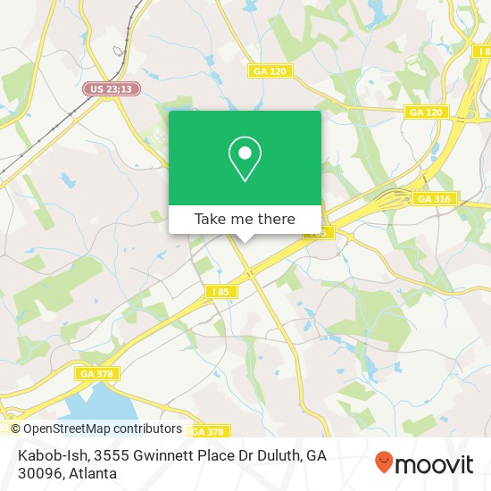 Mapa de Kabob-Ish, 3555 Gwinnett Place Dr Duluth, GA 30096