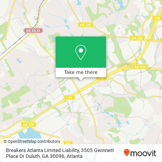 Breakers Atlanta Limited Liability, 3505 Gwinnett Place Dr Duluth, GA 30096 map