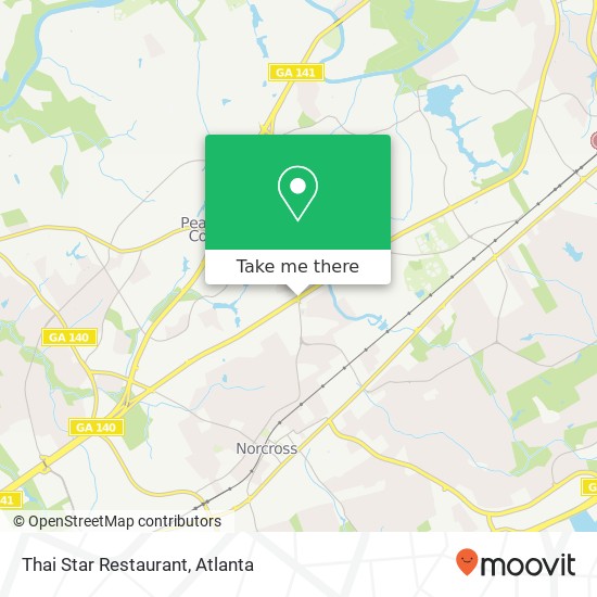 Mapa de Thai Star Restaurant, 5370 Peachtree Industrial Blvd Norcross, GA 30071