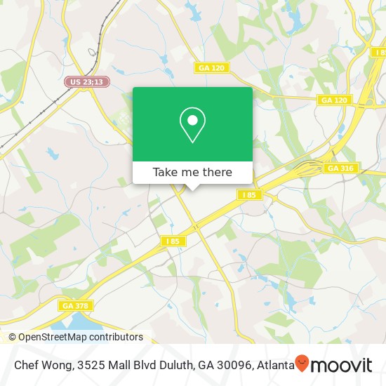 Chef Wong, 3525 Mall Blvd Duluth, GA 30096 map