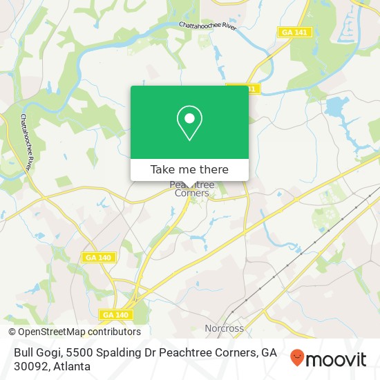 Mapa de Bull Gogi, 5500 Spalding Dr Peachtree Corners, GA 30092