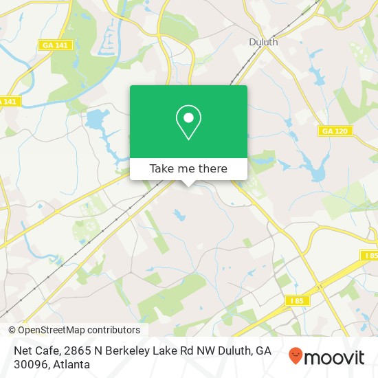 Mapa de Net Cafe, 2865 N Berkeley Lake Rd NW Duluth, GA 30096
