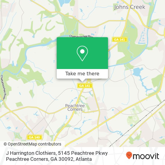 Mapa de J Harrington Clothiers, 5145 Peachtree Pkwy Peachtree Corners, GA 30092