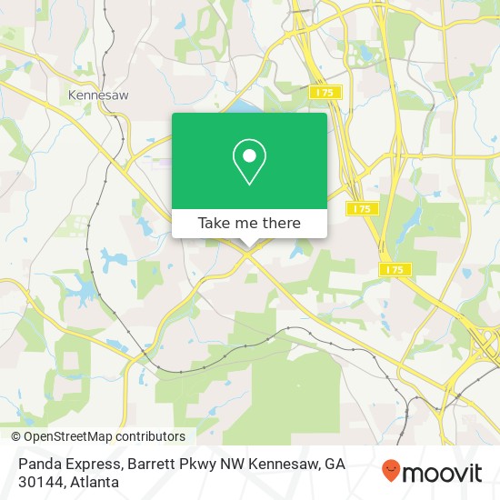 Mapa de Panda Express, Barrett Pkwy NW Kennesaw, GA 30144