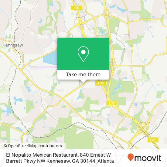 El Nopalito Mexican Restaurant, 840 Ernest W Barrett Pkwy NW Kennesaw, GA 30144 map