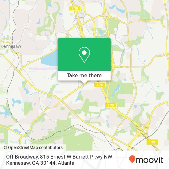Off Broadway, 815 Ernest W Barrett Pkwy NW Kennesaw, GA 30144 map