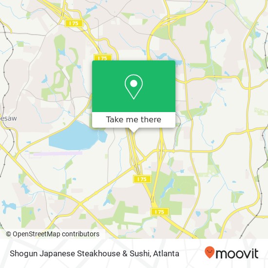 Mapa de Shogun Japanese Steakhouse & Sushi, 2744 George Busbee Pkwy NW Kennesaw, GA 30144