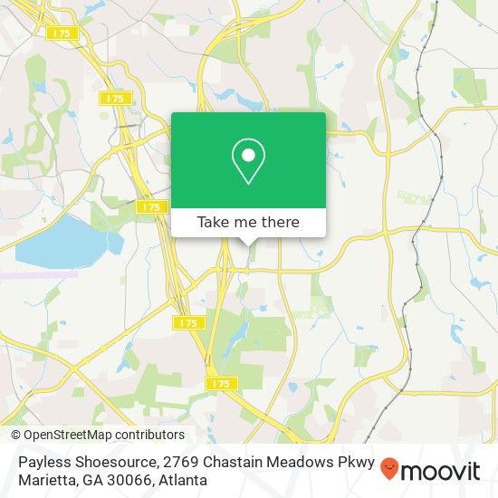 Payless Shoesource, 2769 Chastain Meadows Pkwy Marietta, GA 30066 map