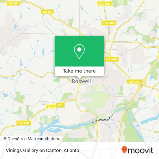 Mapa de Vinings Gallery on Canton, 10 Elizabeth Way Roswell, GA 30075