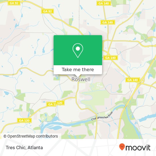 Mapa de Tres Chic, 940 Canton St Roswell, GA 30075