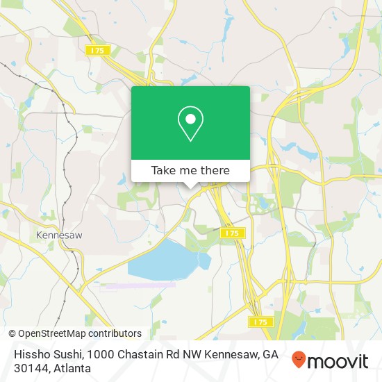 Mapa de Hissho Sushi, 1000 Chastain Rd NW Kennesaw, GA 30144
