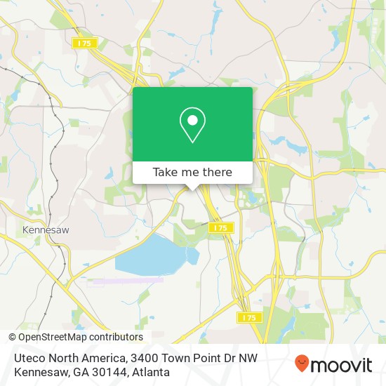 Mapa de Uteco North America, 3400 Town Point Dr NW Kennesaw, GA 30144