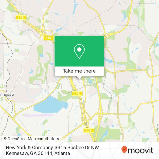 Mapa de New York & Company, 3316 Busbee Dr NW Kennesaw, GA 30144