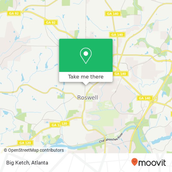 Mapa de Big Ketch, 1105 Canton St Roswell, GA 30075