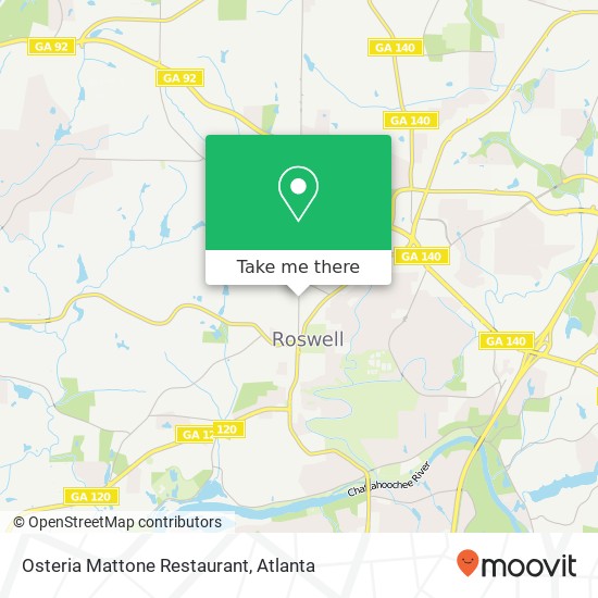 Mapa de Osteria Mattone Restaurant, 1095 Canton St Roswell, GA 30075