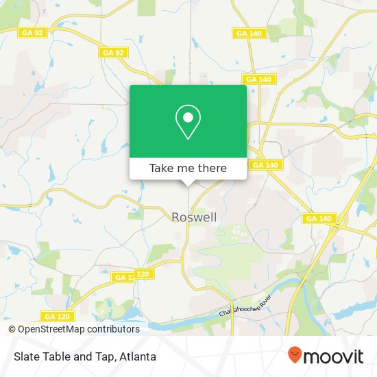 Mapa de Slate Table and Tap, 1132 Canton St Roswell, GA 30075