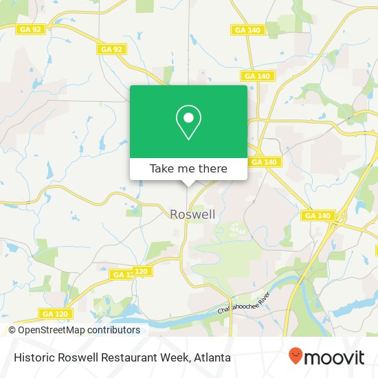 Mapa de Historic Roswell Restaurant Week, Canton St Roswell, GA 30075