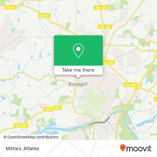 Mapa de Mittie's, 1028 Alpharetta St Roswell, GA 30075