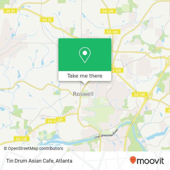 Mapa de Tin Drum Asian Cafe, Alpharetta St Roswell, GA 30075