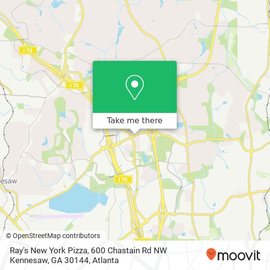 Mapa de Ray's New York Pizza, 600 Chastain Rd NW Kennesaw, GA 30144