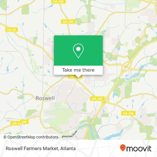 Mapa de Roswell Farmers Market, 690 Holcomb Bridge Rd Roswell, GA 30076