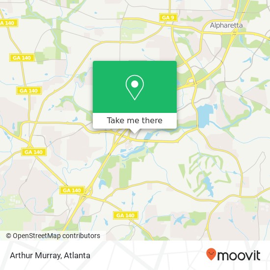 Mapa de Arthur Murray, 7855 N Point Pkwy Alpharetta, GA 30022