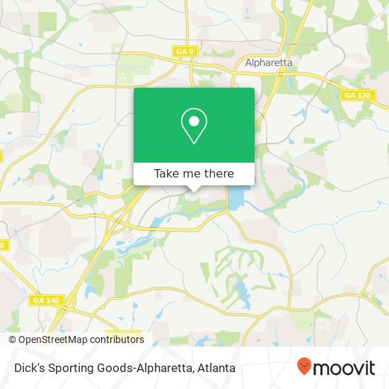 Mapa de Dick's Sporting Goods-Alpharetta, 6440 N Point Pkwy Alpharetta, GA 30022