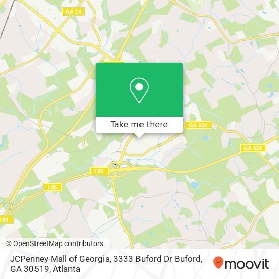 Mapa de JCPenney-Mall of Georgia, 3333 Buford Dr Buford, GA 30519