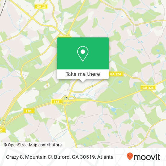 Mapa de Crazy 8, Mountain Ct Buford, GA 30519