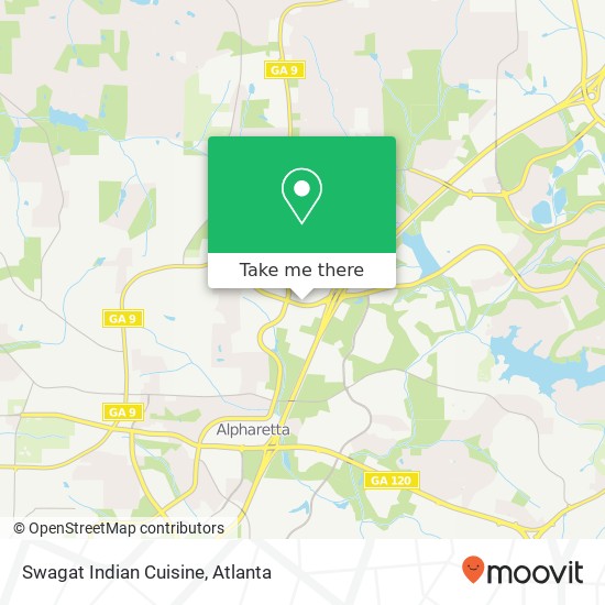 Mapa de Swagat Indian Cuisine, 5530 Windward Pkwy Alpharetta, GA 30004