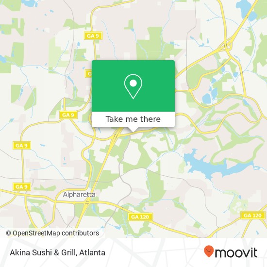 Mapa de Akina Sushi & Grill, 5815 Windward Pkwy Alpharetta, GA 30005