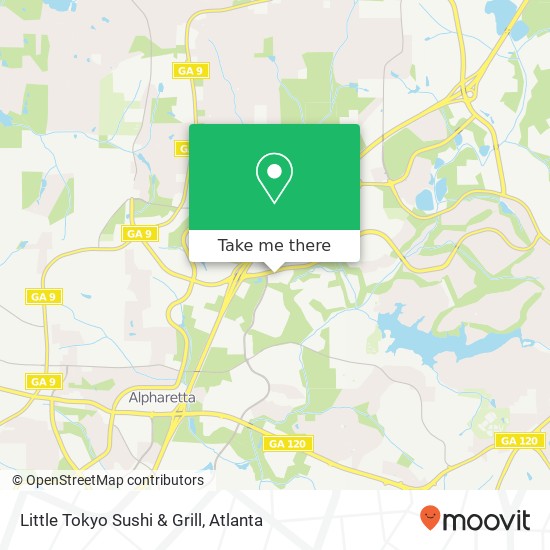 Mapa de Little Tokyo Sushi & Grill, 5815 Windward Pkwy Alpharetta, GA 30005