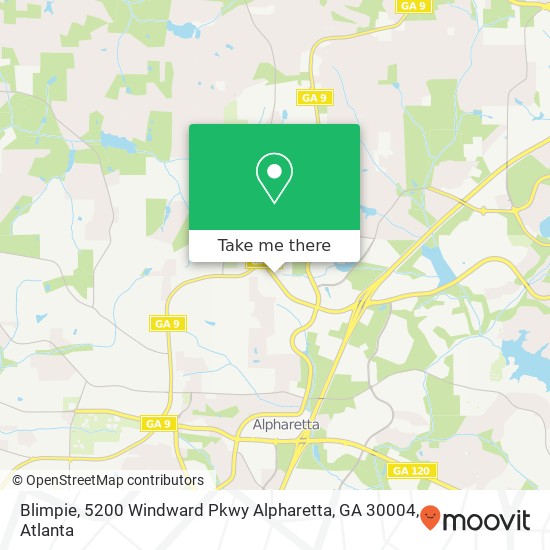 Mapa de Blimpie, 5200 Windward Pkwy Alpharetta, GA 30004