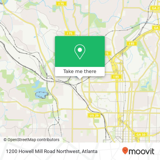 Mapa de 1200 Howell Mill Road Northwest