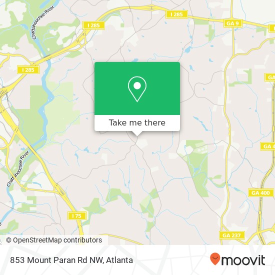 Mapa de 853 Mount Paran Rd NW