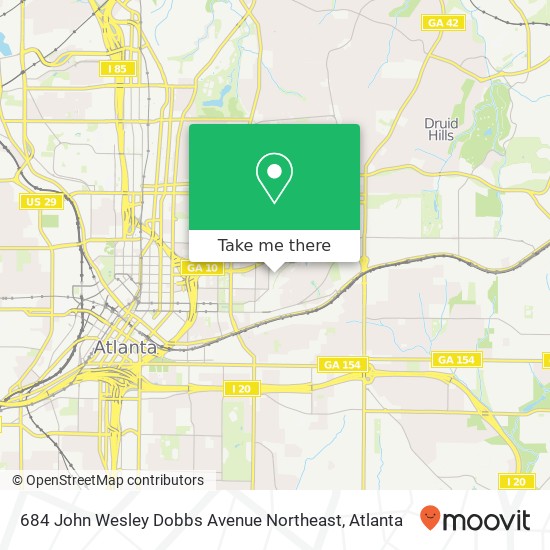 684 John Wesley Dobbs Avenue Northeast map