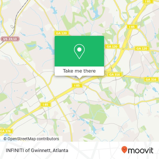 Mapa de INFINITI of Gwinnett