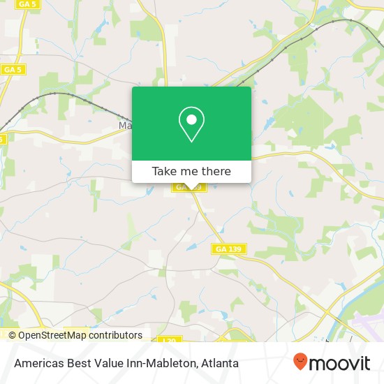 Mapa de Americas Best Value Inn-Mableton