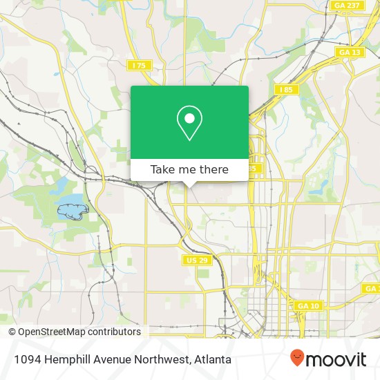 Mapa de 1094 Hemphill Avenue Northwest