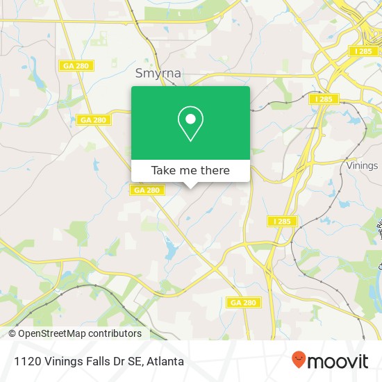 Mapa de 1120 Vinings Falls Dr SE