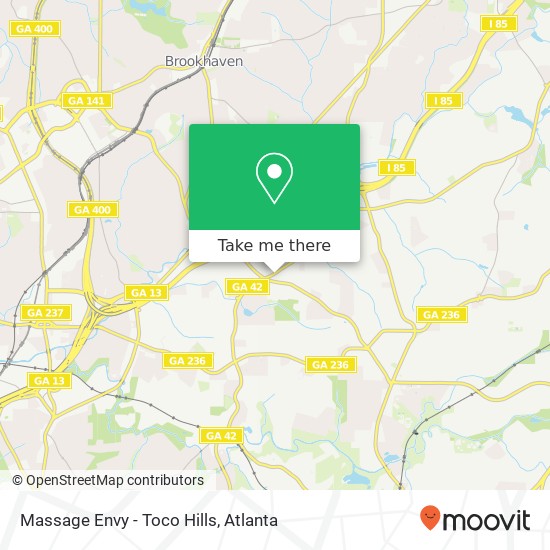 Mapa de Massage Envy - Toco Hills