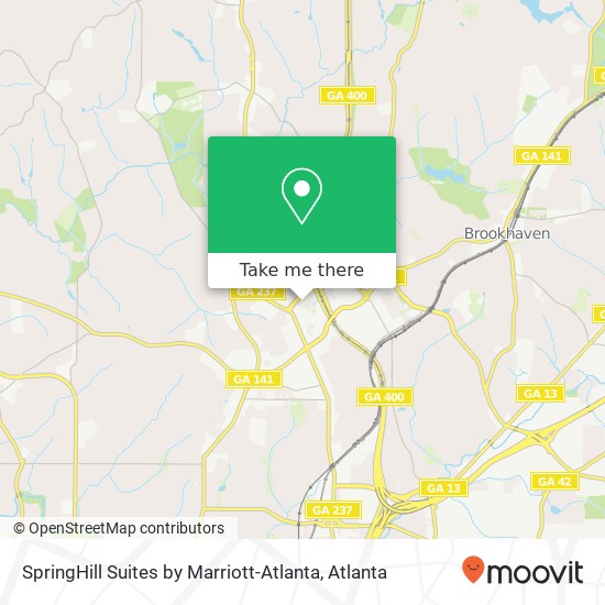Mapa de SpringHill Suites by Marriott-Atlanta