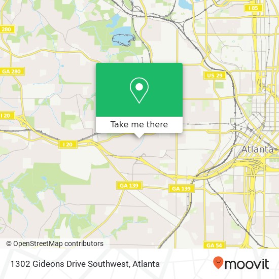 Mapa de 1302 Gideons Drive Southwest