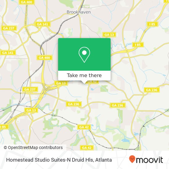 Homestead Studio Suites-N Druid Hls map