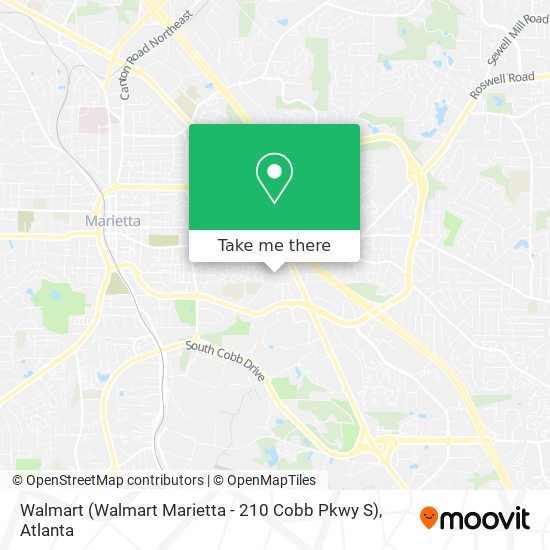 Mapa de Walmart (Walmart Marietta - 210 Cobb Pkwy S)